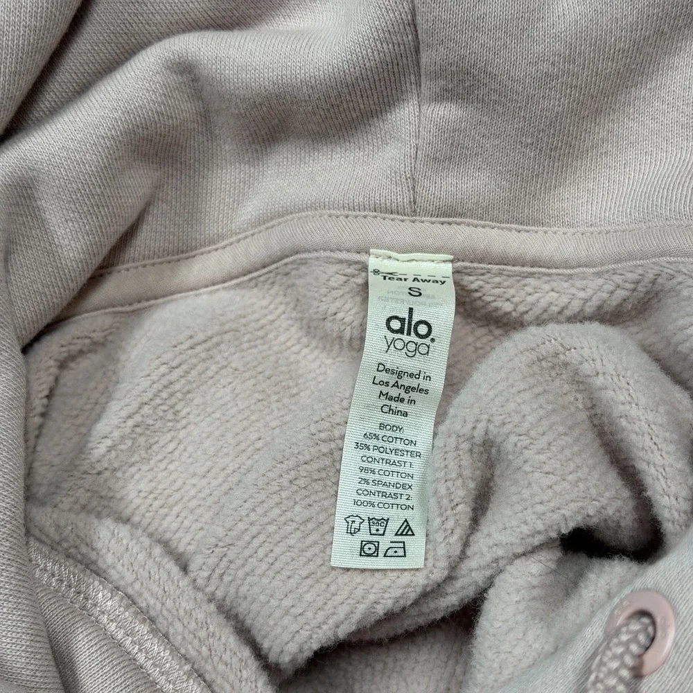 Alo Yoga Bae Hoodie Cropped Long Sleeve in Light Pink Women's‎ Sz S